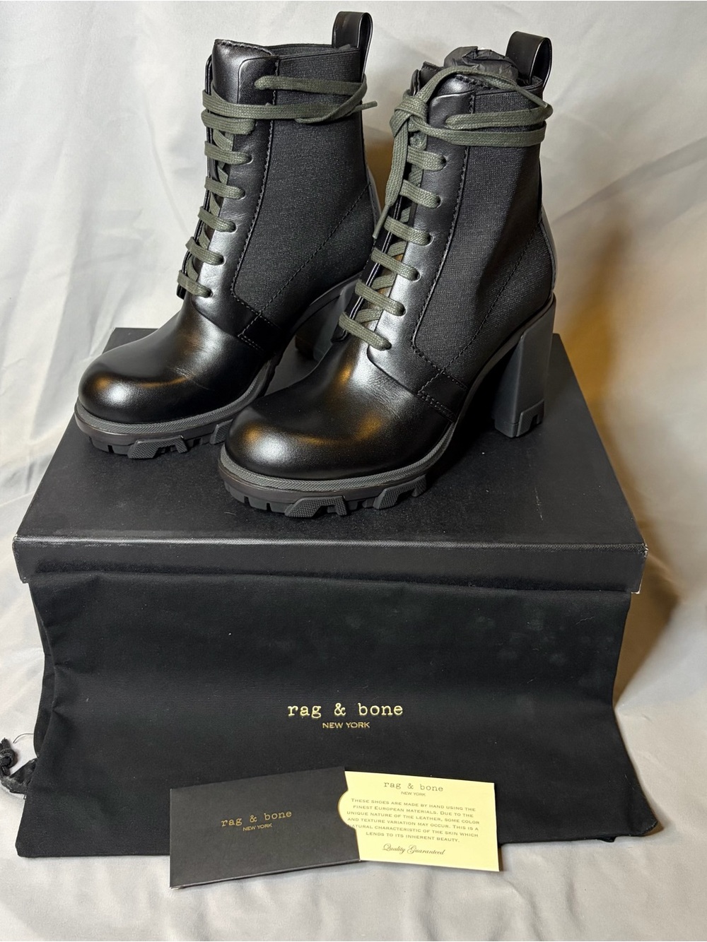 Rag & Bone Shaye High Boots Leather Combat Boots Size 8.5 NWT